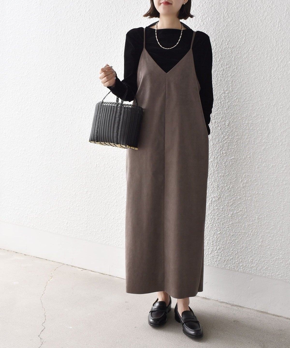 〈手洗い可能〉Iライン キャミ ワンピース