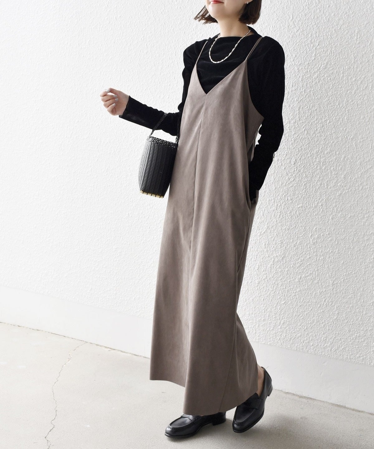 〈手洗い可能〉Iライン キャミ ワンピース