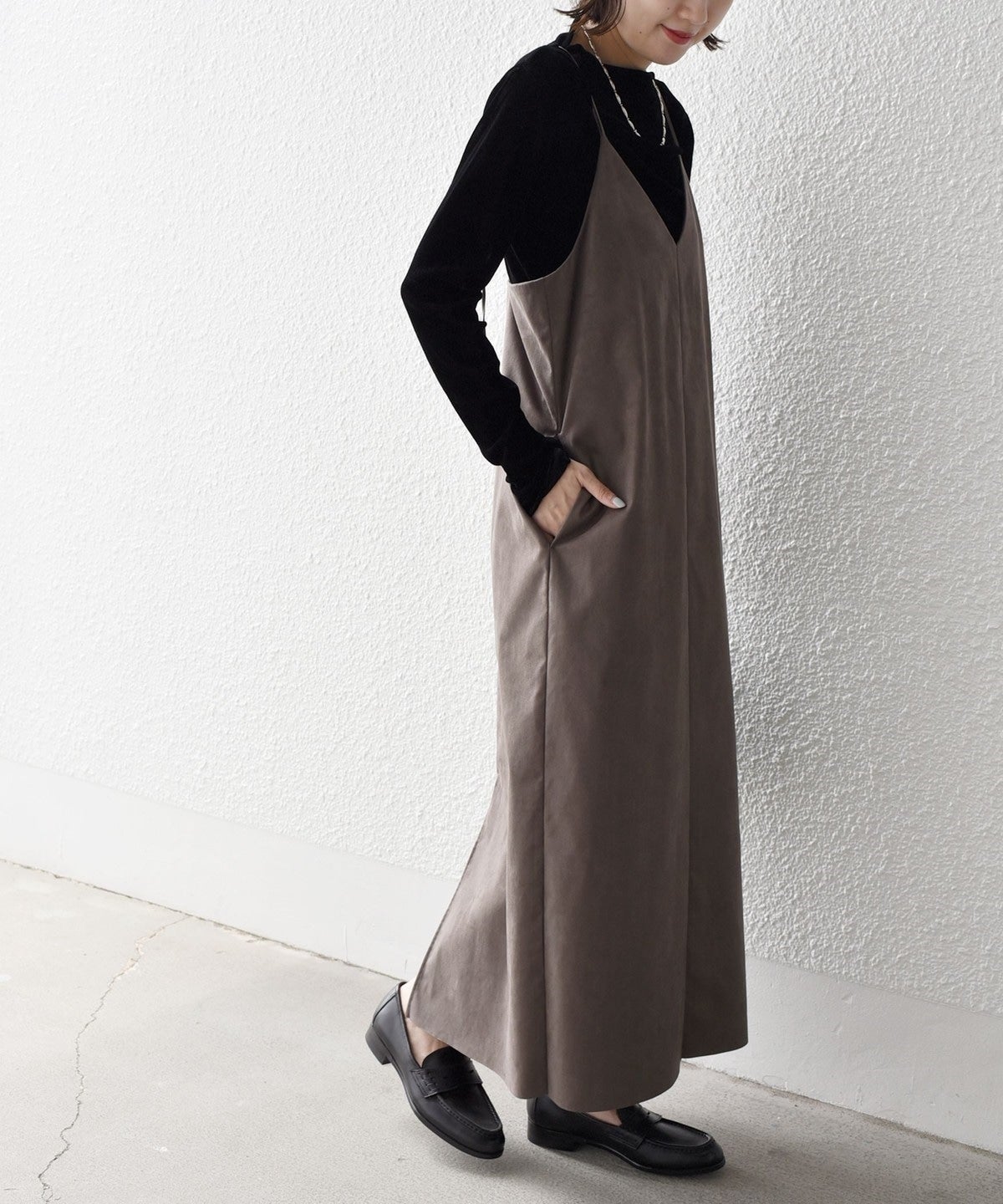 〈手洗い可能〉Iライン キャミ ワンピース