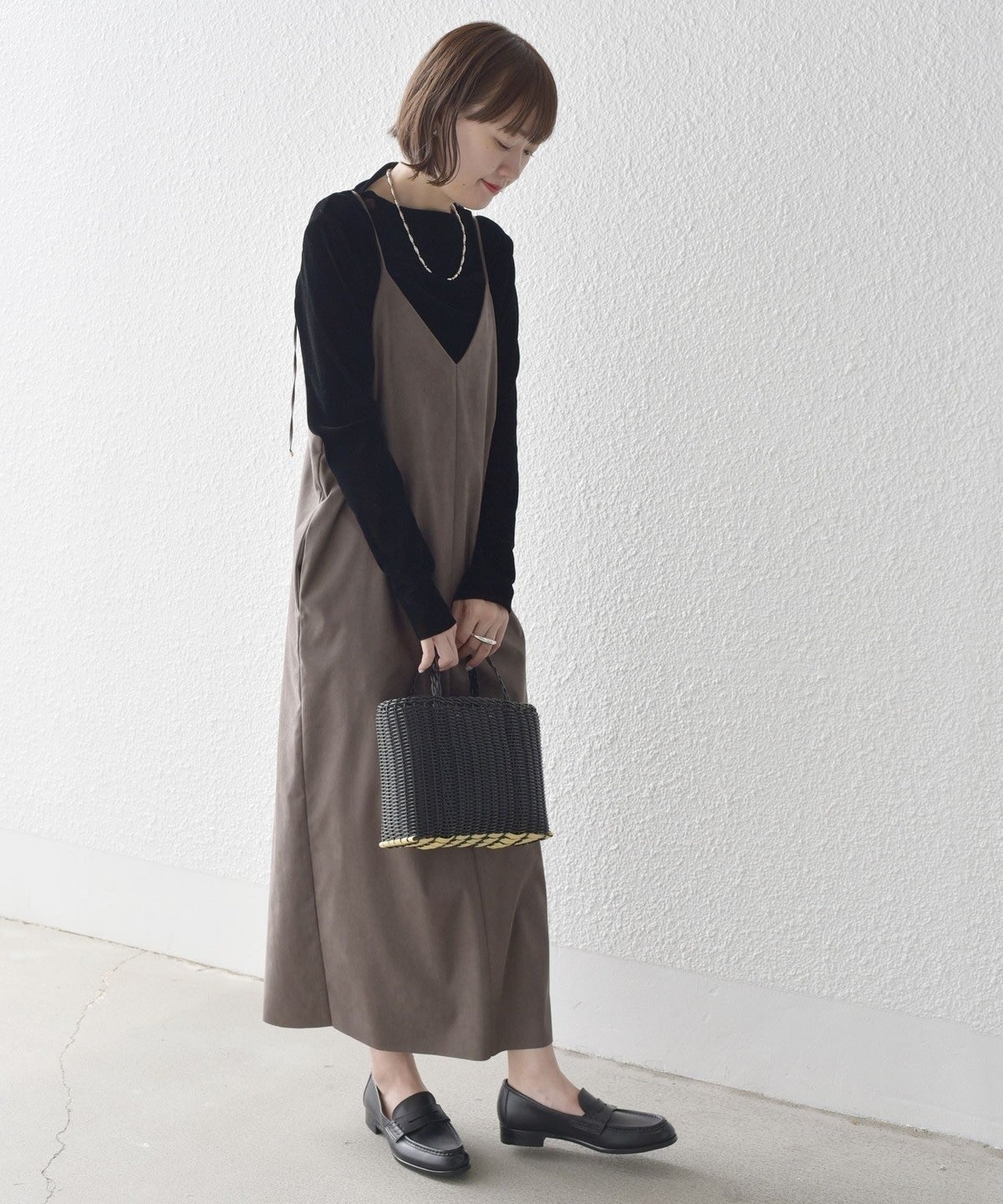 〈手洗い可能〉Iライン キャミ ワンピース