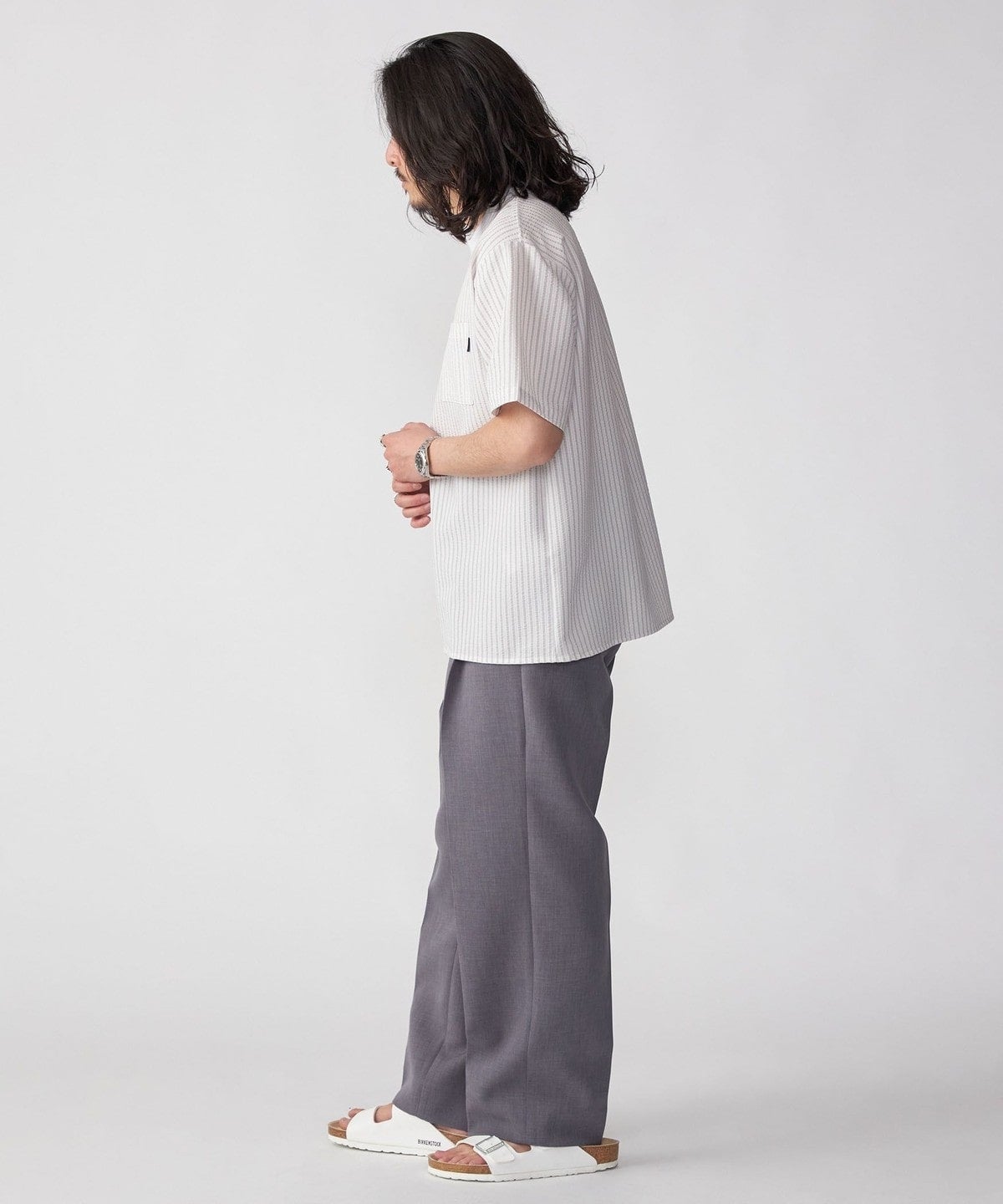 SHIPS: COOLMAX(R) シアサッカー Tシャツ