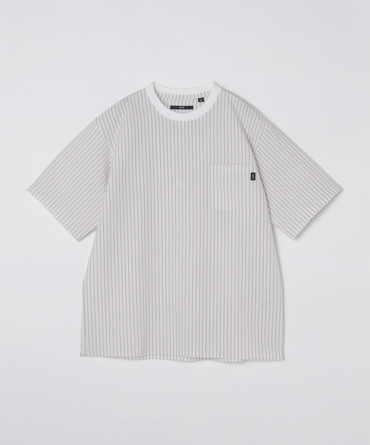 SHIPS: COOLMAX(R) シアサッカー Tシャツ