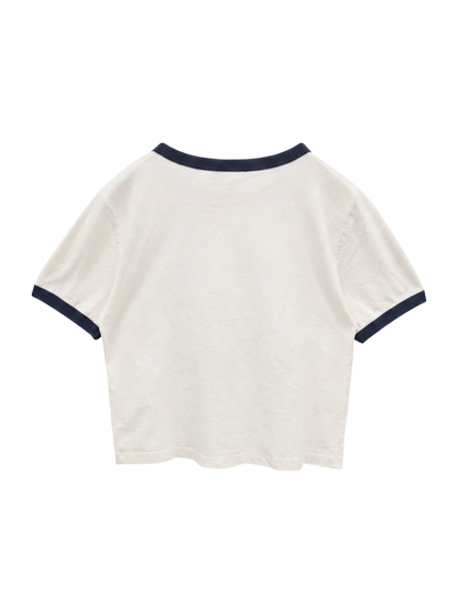 ロゴプリントリンガーTシャツ