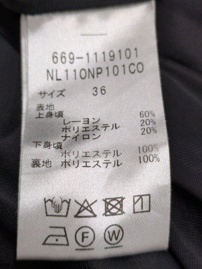 ハーフミラノニットプリーツドッキングワンピース ノースリーブ