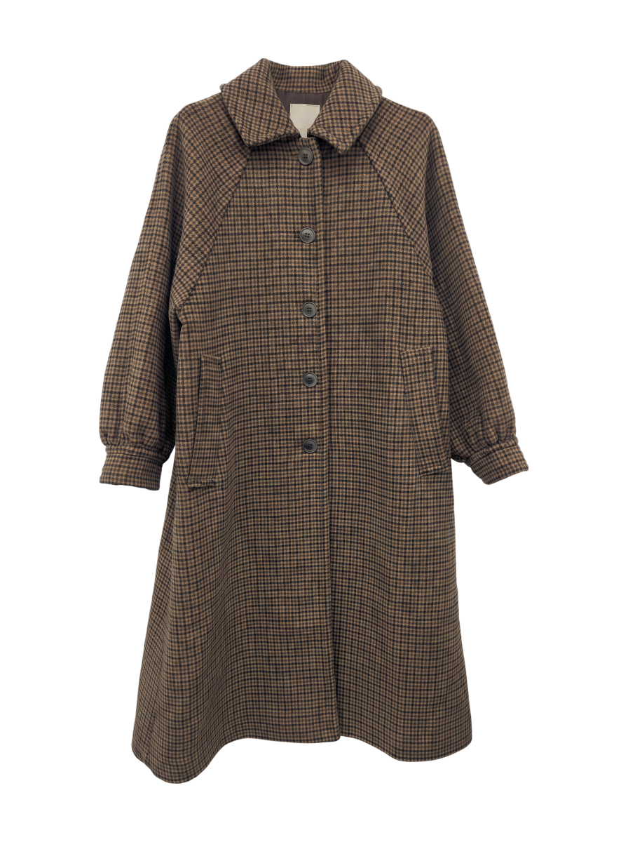 [Sシリーズ対応商品]ウール混ガンクラブステンカラーコート
