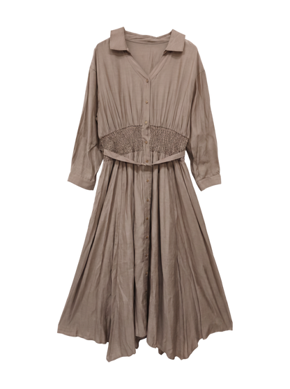 シャーリングシャツワンピース