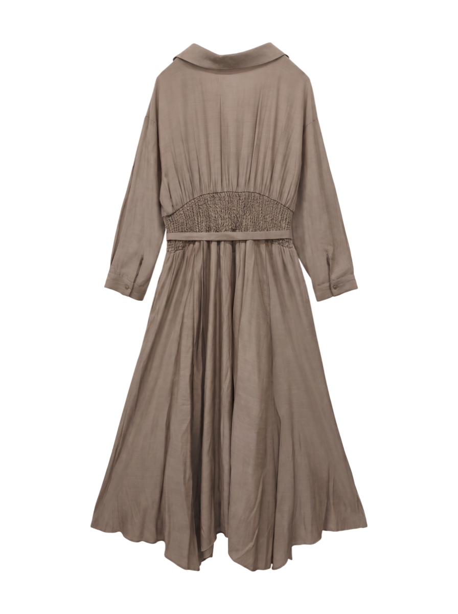シャーリングシャツワンピース