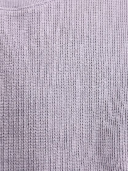 ワッフルバックオープンカットソー