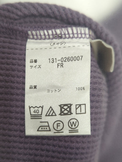 ワッフルバックオープンカットソー