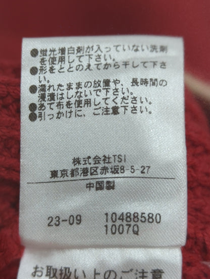 配色ステッチ畦編みニット