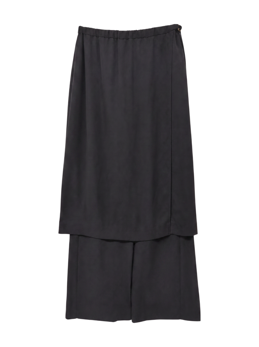ラップスカート付きツイルパンツ