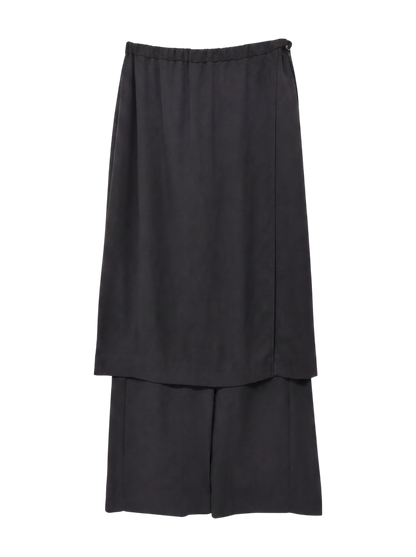 ラップスカート付きツイルパンツ