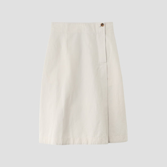 COTTON LINEN TWILL SKIRT
