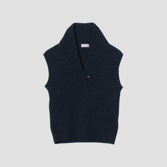 SHAWL COLLAR VEST KNIT