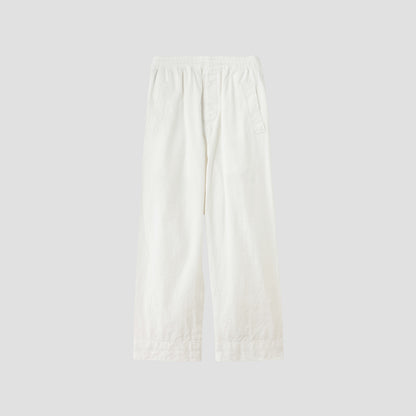 LINEN COTTON TWILL TROUSERS