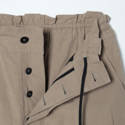 COTTON LINEN PLAIN WEAVE TROUSERS