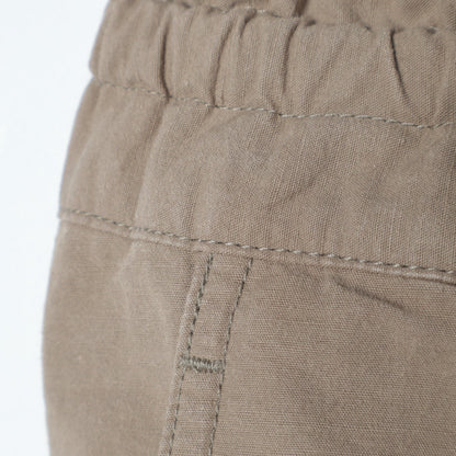 COTTON LINEN PLAIN WEAVE TROUSERS