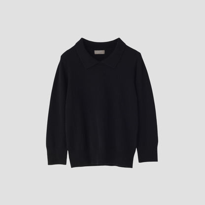 CASHMERE WOOL POLO JUMPER KNIT