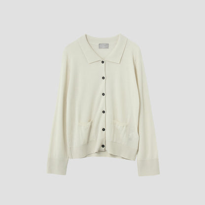 POLO COLLAR CARDIGAN KNIT