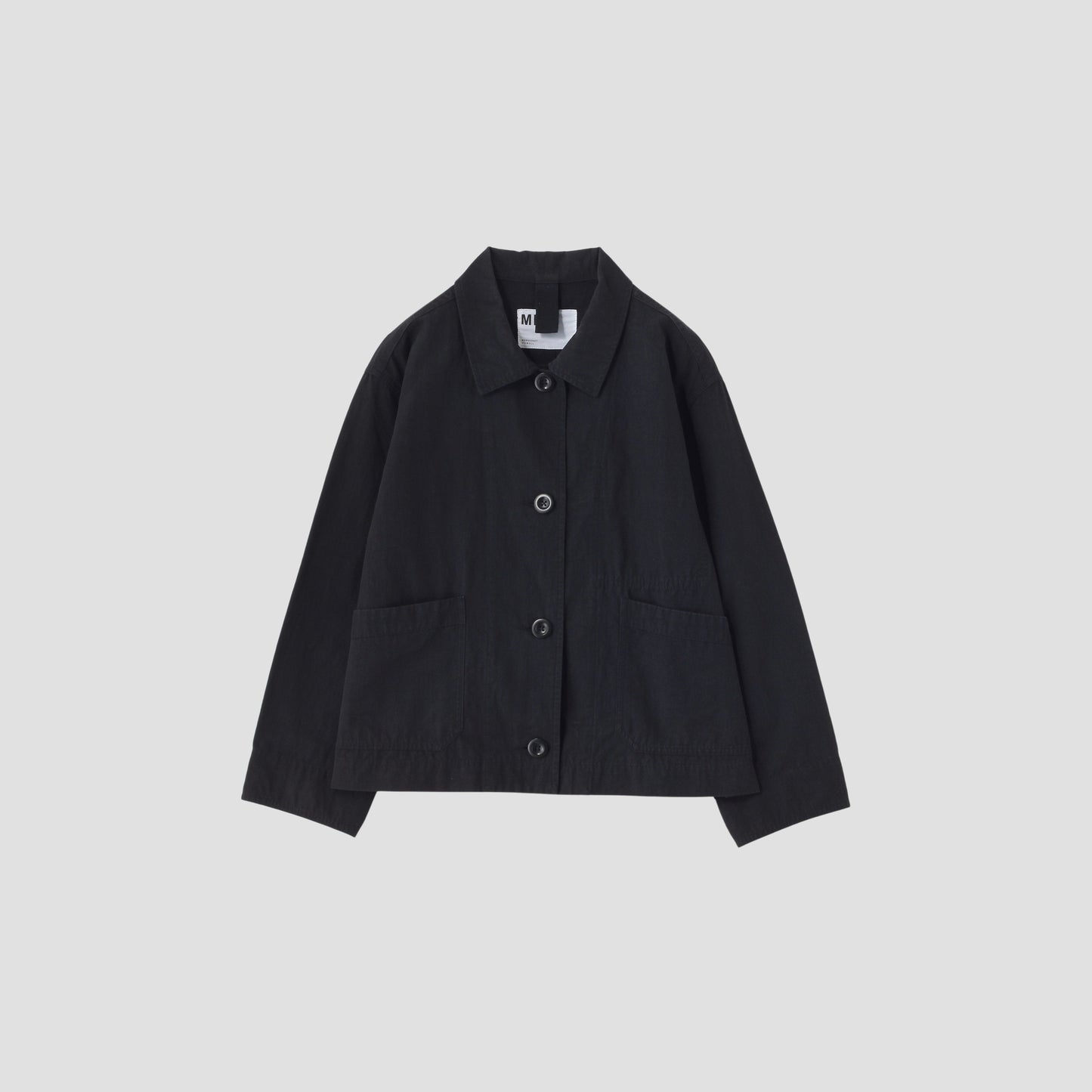 COTTON LINEN PLAIN WEAVE BLOUSON