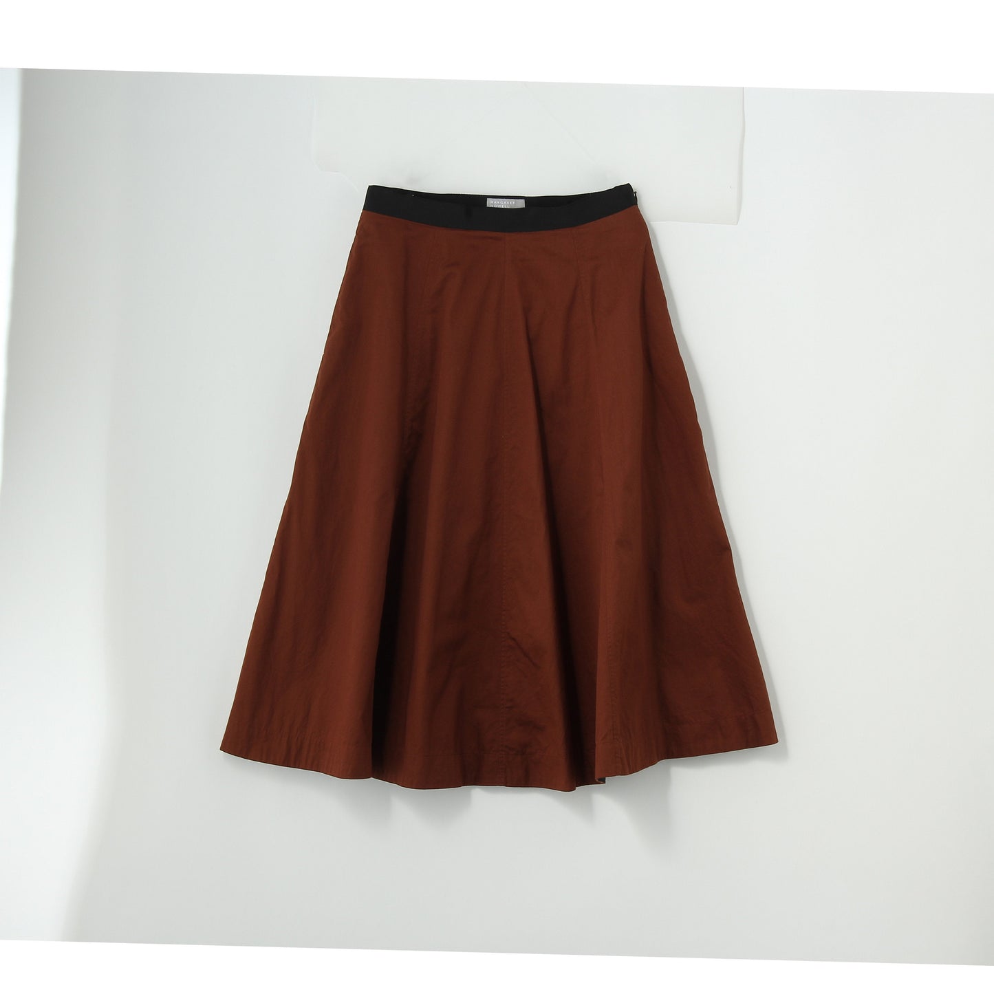 WASHED COTTON SATIN SKIRT
