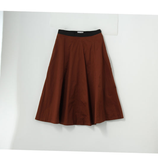 WASHED COTTON SATIN SKIRT