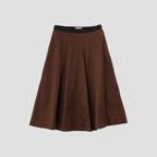 WASHED COTTON SATIN SKIRT