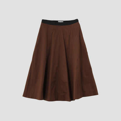 WASHED COTTON SATIN SKIRT