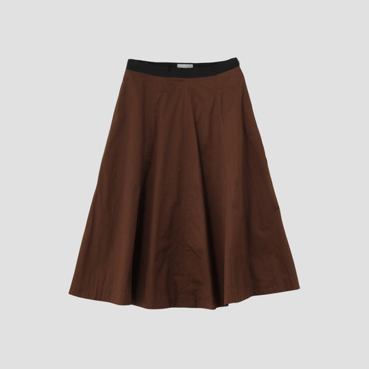 WASHED COTTON SATIN SKIRT