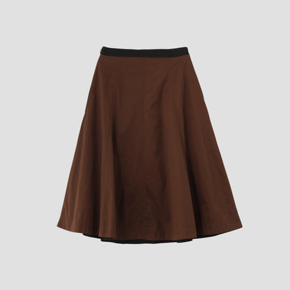 WASHED COTTON SATIN SKIRT