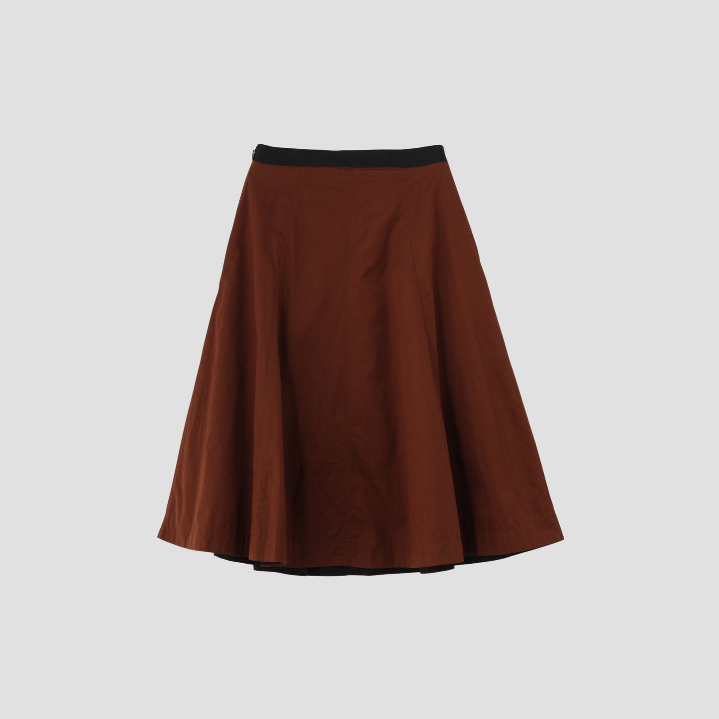 WASHED COTTON SATIN SKIRT