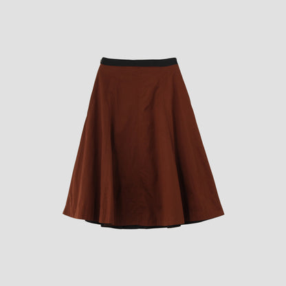 WASHED COTTON SATIN SKIRT