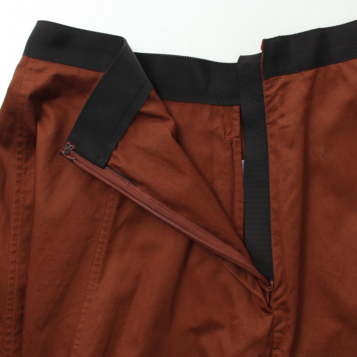 WASHED COTTON SATIN SKIRT