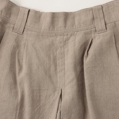 FADED LINEN COTTON PLAINWEAVE TROUSERS