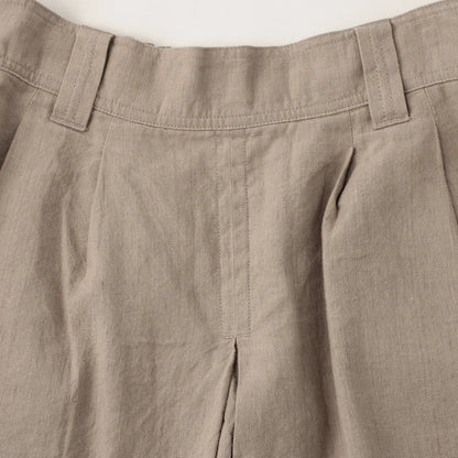 FADED LINEN COTTON PLAINWEAVE TROUSERS