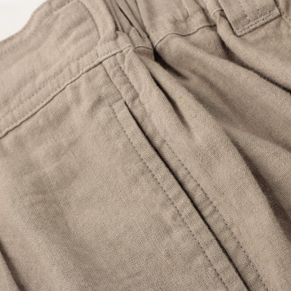 FADED LINEN COTTON PLAINWEAVE TROUSERS