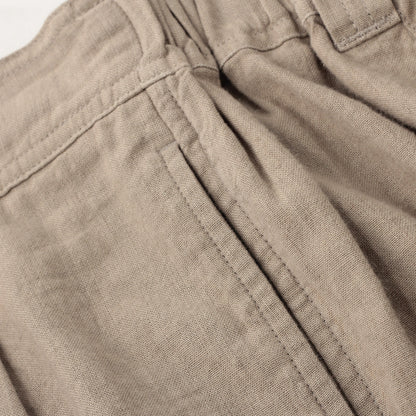 FADED LINEN COTTON PLAINWEAVE TROUSERS
