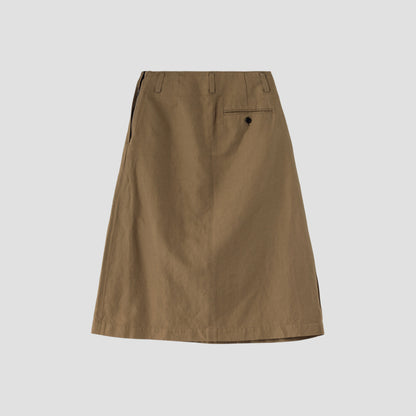 COTTON LINEN TWILL SKIRT