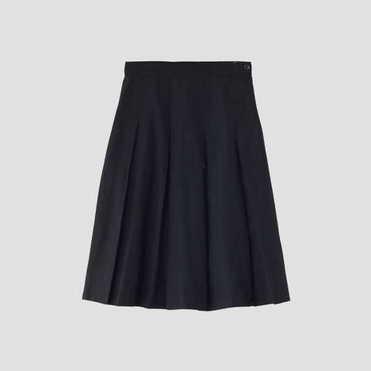 WOOL LINEN POPLIN SKIRT