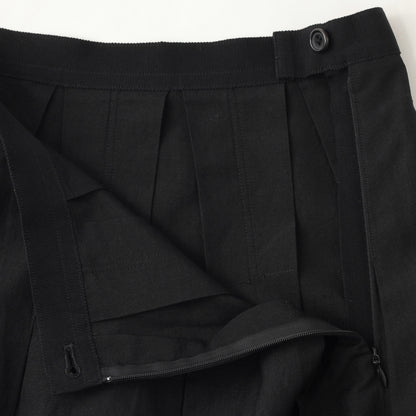 WOOL LINEN POPLIN SKIRT