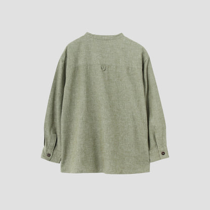 COTTON LINEN CHAMBRAY SHIRT