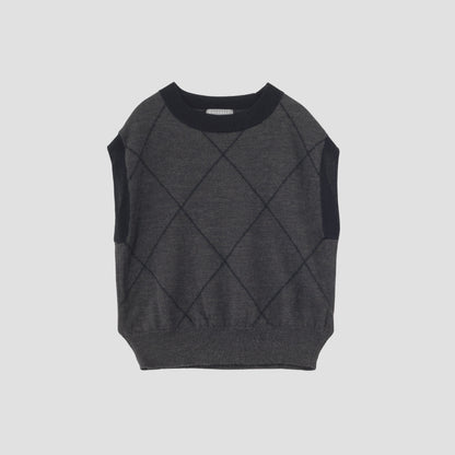 WOOL LINEN ARGYLE KNIT