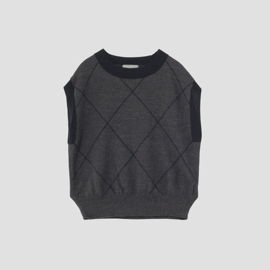 WOOL LINEN ARGYLE KNIT