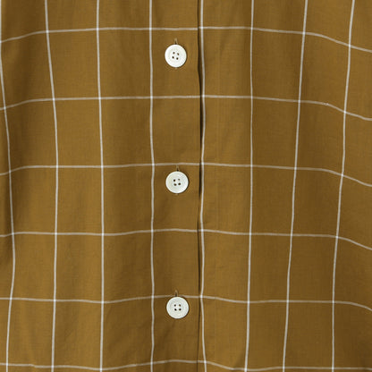 WINDOWPANE CHECK COTTON LINEN SHIRT