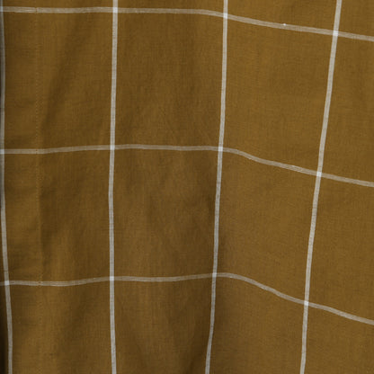 WINDOWPANE CHECK COTTON LINEN SHIRT