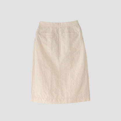 PLAIN WEAVE COTTON LINEN SKIRT