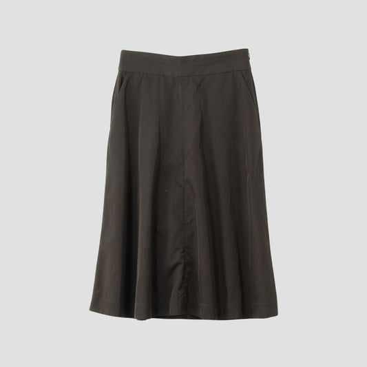GLAZED COTTON CUPRA SKIRT