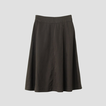 GLAZED COTTON CUPRA SKIRT