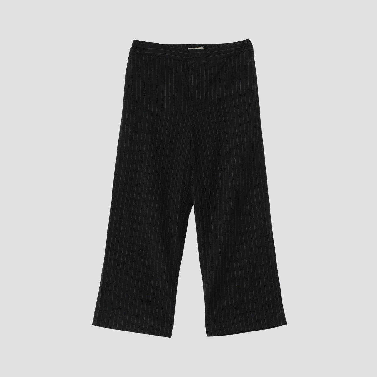 WOOL LINEN PINSTRIPE TROUSERS