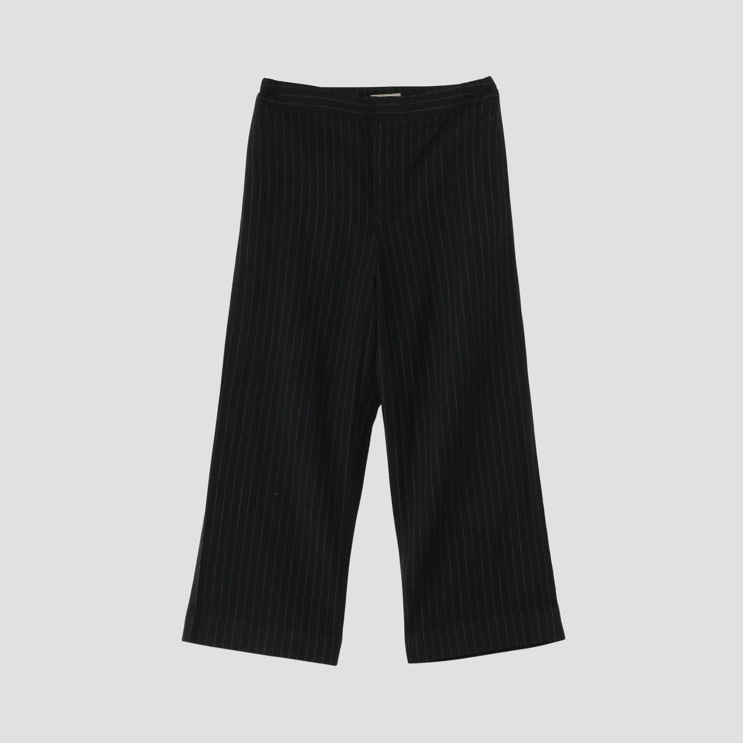 WOOL LINEN PINSTRIPE TROUSERS